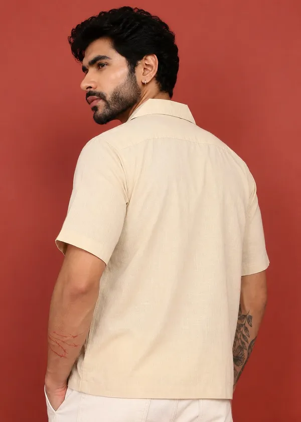 Beige_Floral_Printed_Short_Sleeve_Shirt_for_Men