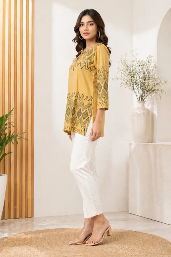 Beige_Printed_Short_Kurti_for_Women
