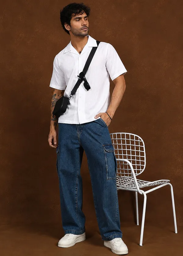 White___Short_Sleeve_Collar_Shirt_for_Men