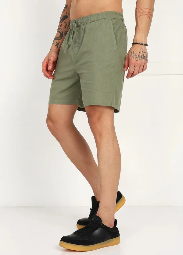 Olive_Green___Relaxed_Fit_Shorts_for_Men