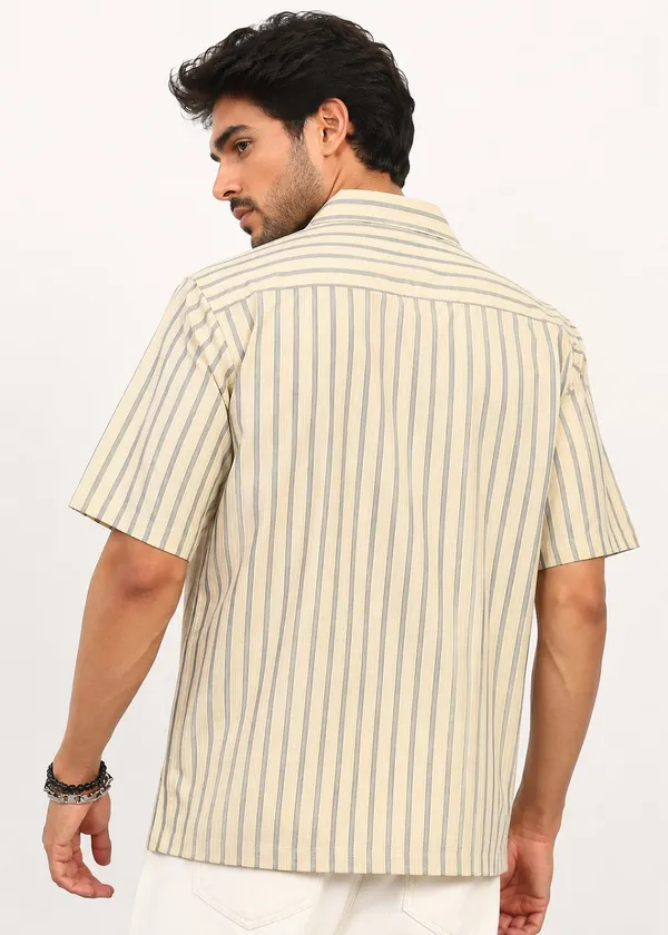 Beige_Striped_Short_Sleeve_Casual_Shirt_for_Men