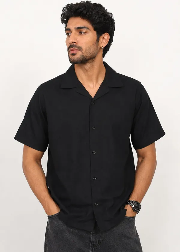 Black_Short_Sleeve_Casual_Shirt_for_Men