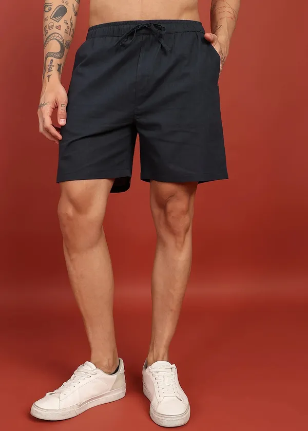 Black_Drawstring_Casual_Shorts_for_Men