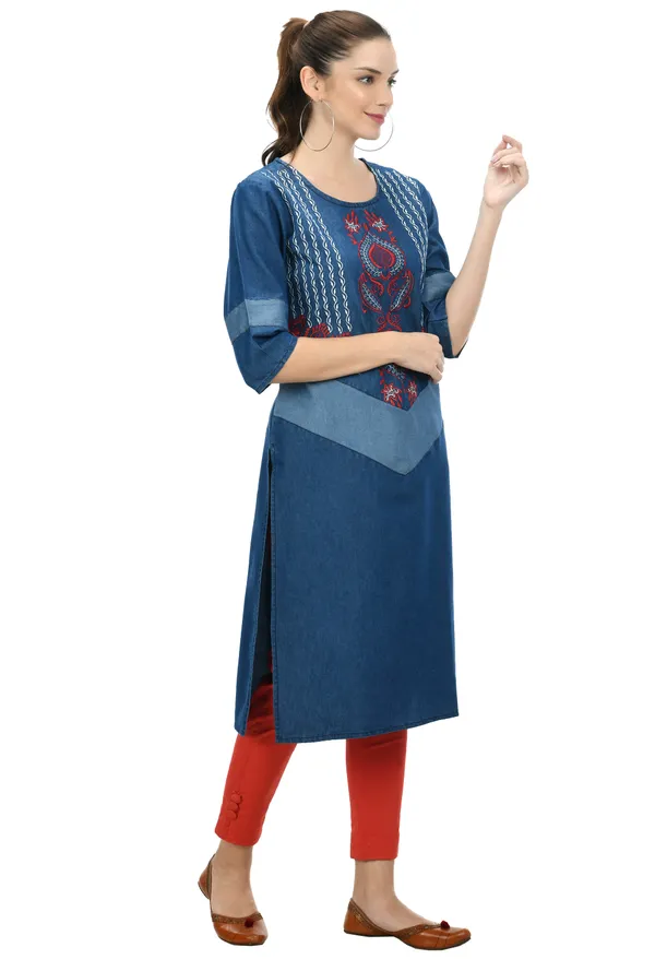 Blue___printed_A-Line_Kurti_for_Women