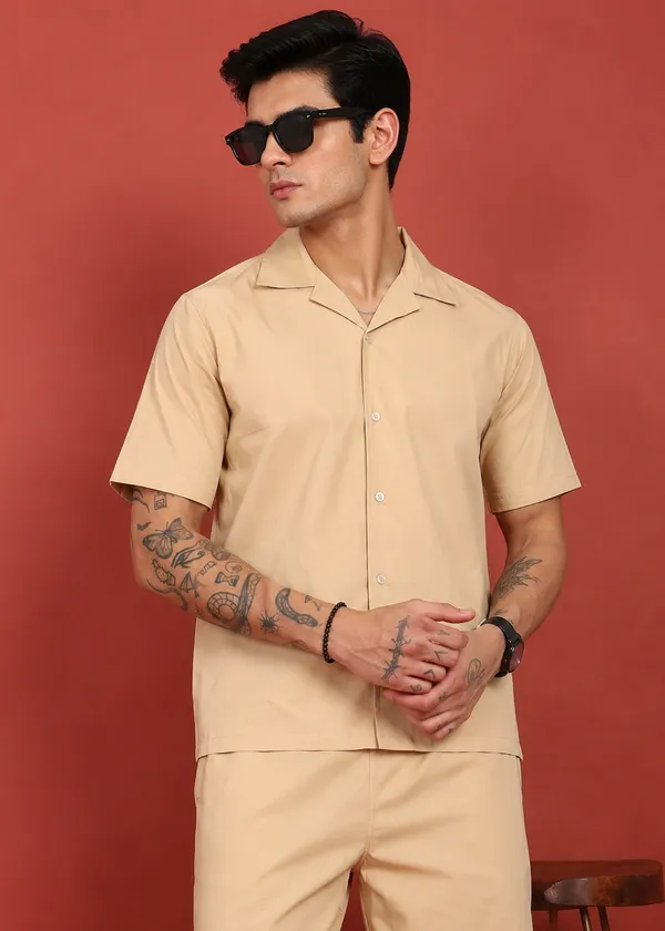 Beige___Collared_Shirt_and_Trouser_Co-ord_Set_for_Men