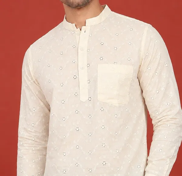 Cream_printed___Short_Kurta_for_Men