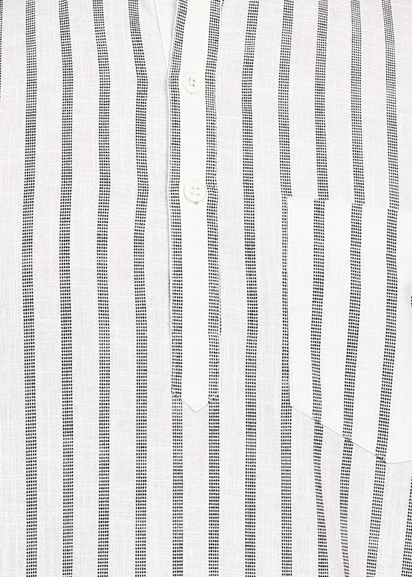 White_And_Grey_Striped_Slim_Fit_Casual_Shirt_For_Men