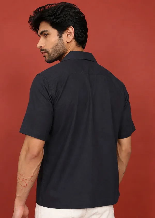 Black_printed_Short_Sleeve_Shirt_for_Men