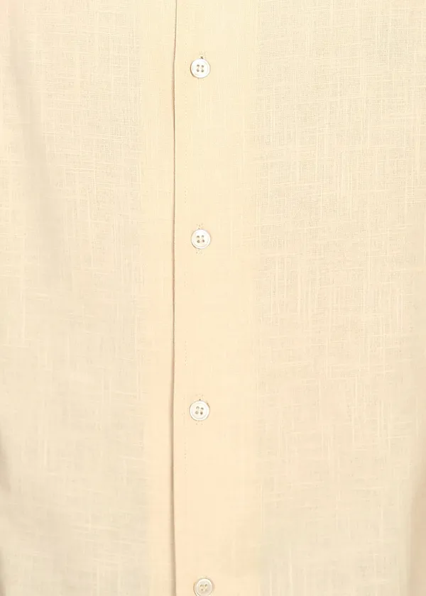 Beige_Linen_Short_Sleeve_Casual_Shirt_for_Men