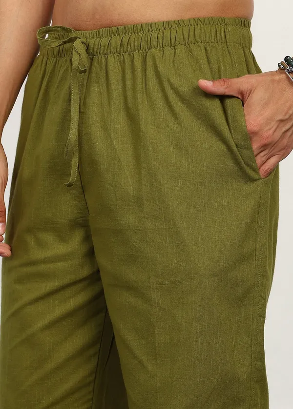 Olive_Green___Drawstring_Straight_Fit_Pants_for_Men