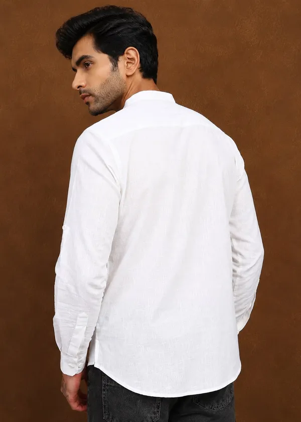 White___Mandarin_Collar_Long_Sleeve_Shirt_for_Men