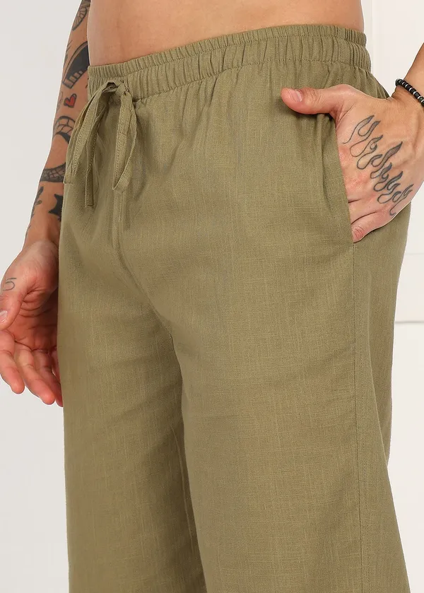 Olive_Green_Drawstring_Straight_Fit_Pants_for_Men