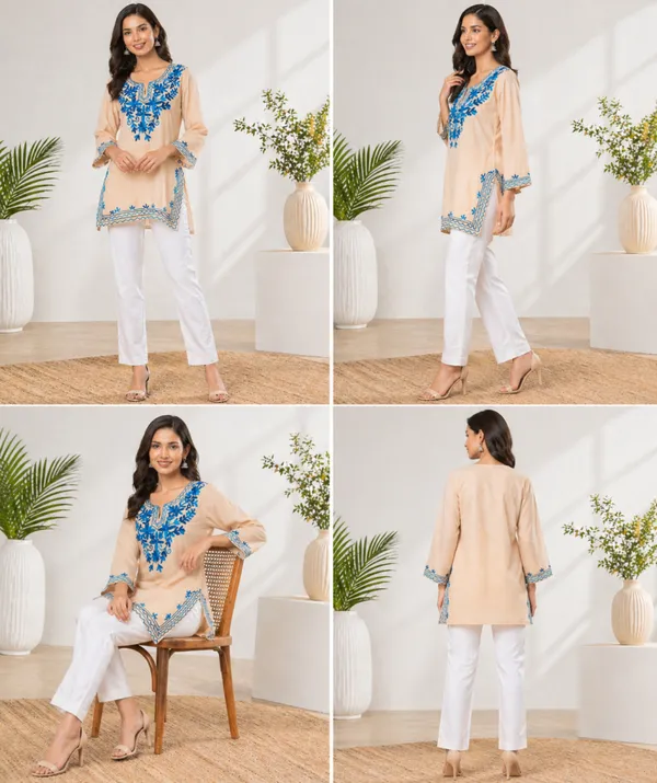 Beige_printed_Short_Kurti__For_Women