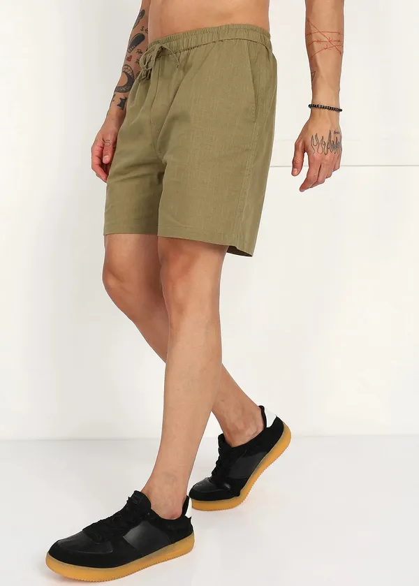 Olive_Green___Drawstring_Shorts_for_Men