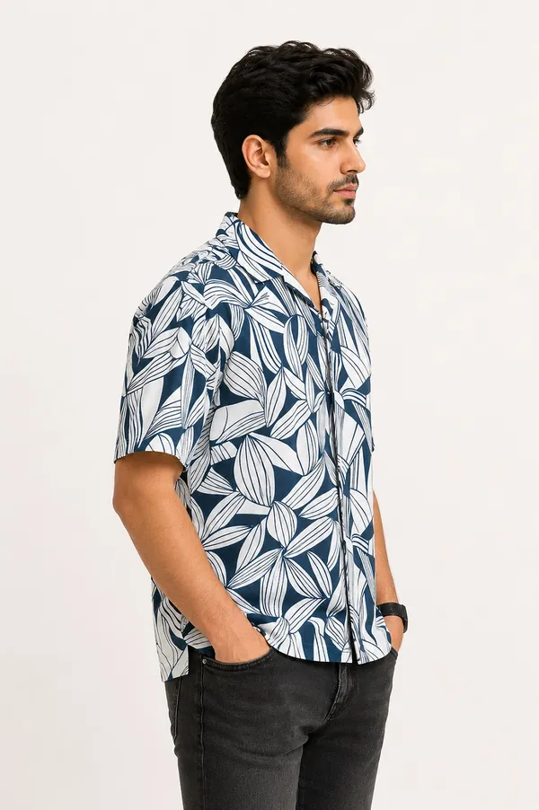 Navy_Blue_Abstract_Printed_Half_Sleeve_Casual_Shirt_for_Men