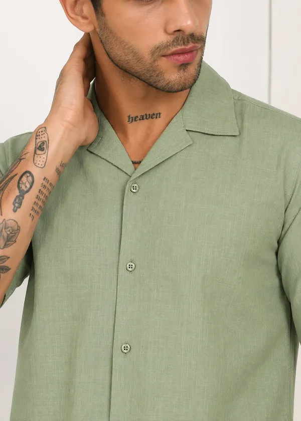 Green___Short_Sleeve_Casual_Shirt_for_Men