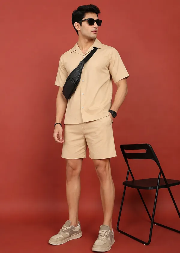 Beige___Short_Sleeve_Shirt_and_Shorts_Set_for_Men