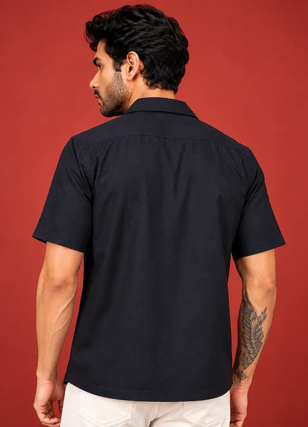 Black___Half_Sleeve_Casual_Shirt_for_Men