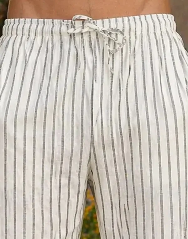 White_Striped___Drawstring_Pants_for_Men