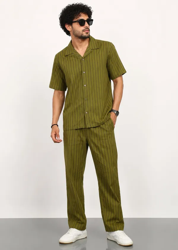 Olive_Green_Striped_Short_Sleeve_Co-Ord_Set_for_Men