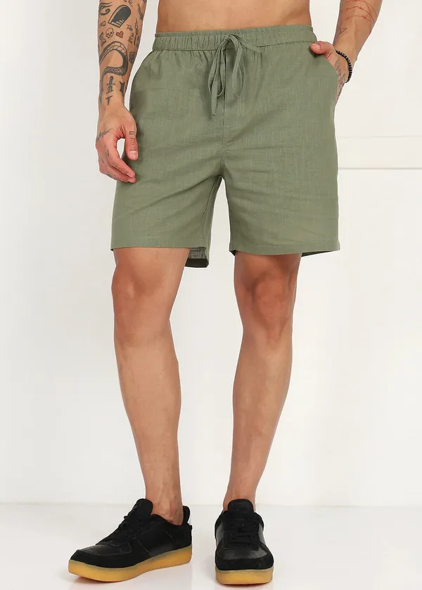 Olive_Green___Relaxed_Fit_Shorts_for_Men