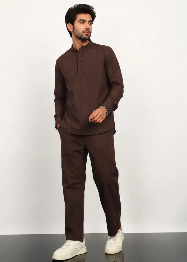 Brown_Short__Kurta_Co_ord__Set_for_Men