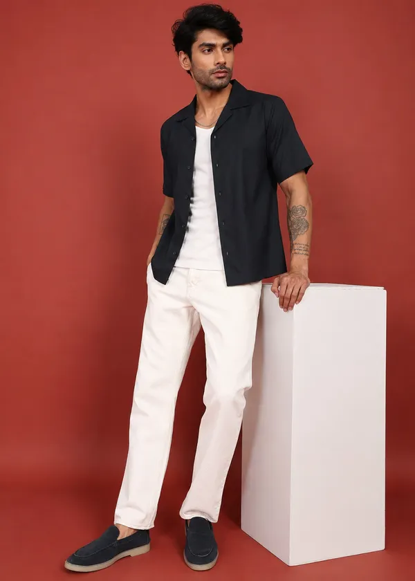 Black___Half_Sleeve_Casual_Shirt_for_Men