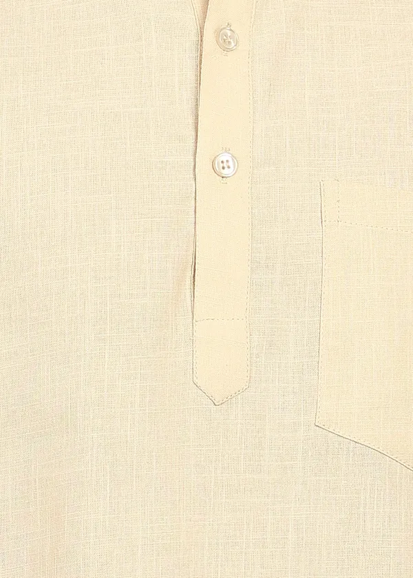 Beige___Mandarin_Collar_Kurta_Pyjama_Set_for_Men
