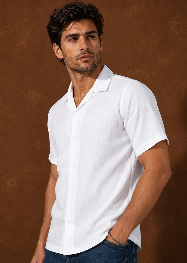 White___Short_Sleeve_Collar_Shirt_for_Men