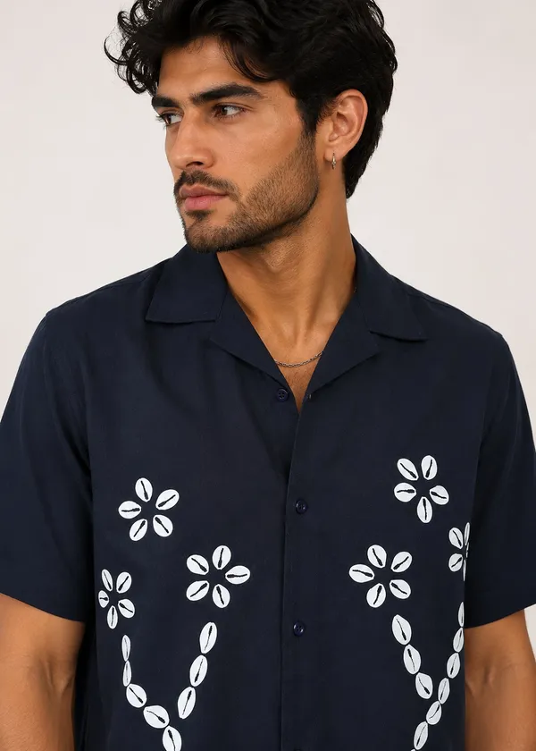 Navy_Blue_printed_Short_Sleeve_Shirt_for_Men