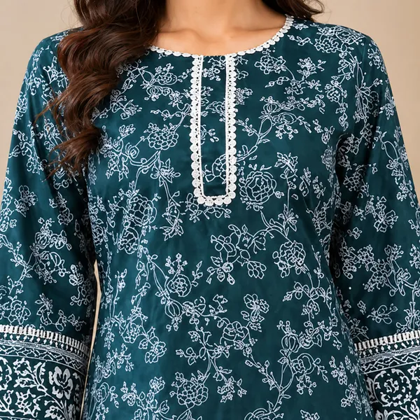 Bottle_Green_Printed___Short_Kurti_for_Women