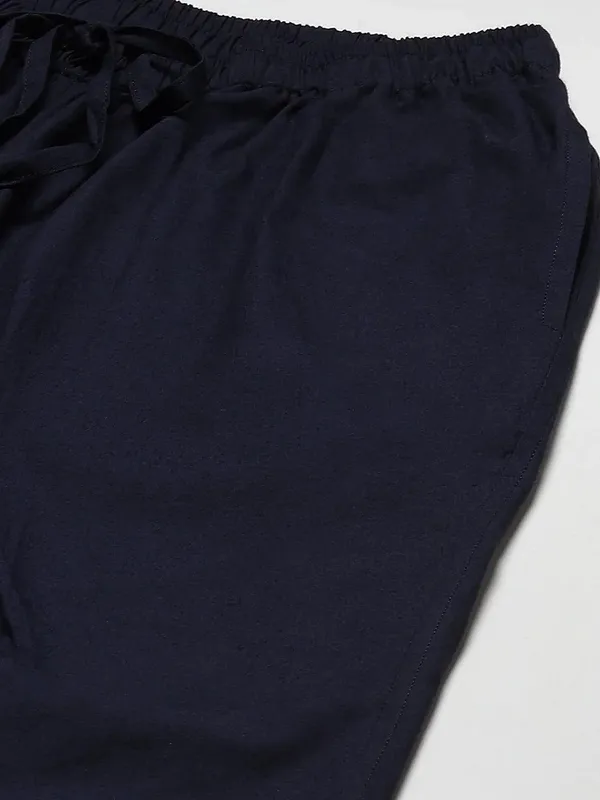Navy_Blue_Elastic_Waist_Drawstring_Pyjama_Bottoms_for_Men
