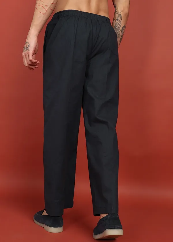 Black___Relaxed_Fit_Ankle_Length_Pants_for_Men