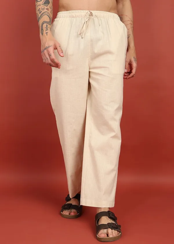 Cream_Relaxed_Fit_Drawstring_Trousers_for_Men