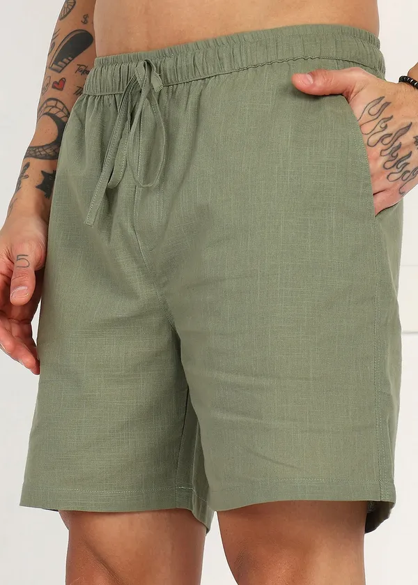 Olive_Green___Relaxed_Fit_Shorts_for_Men