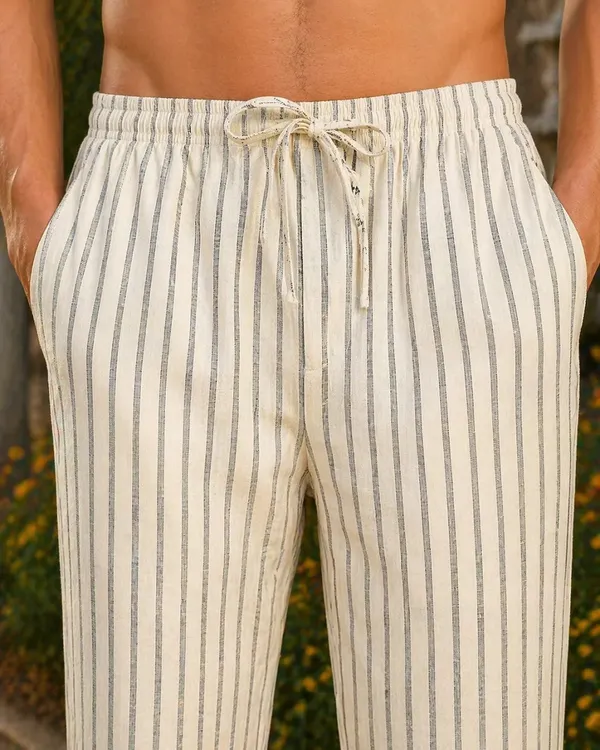 Beige_Striped_Relaxed_Fit_Drawstring_Lounge_Pants_for_Men