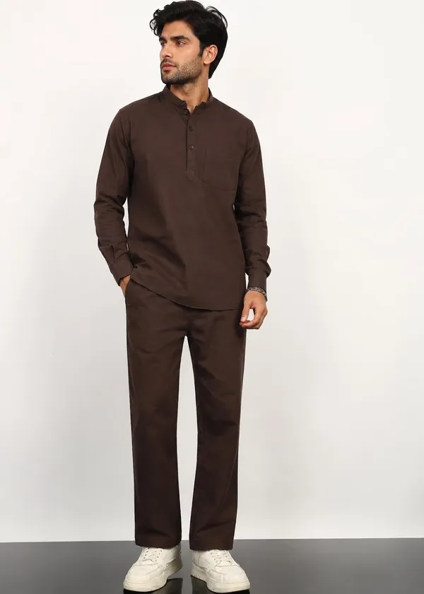 Brown_Short__Kurta_Co_ord__Set_for_Men