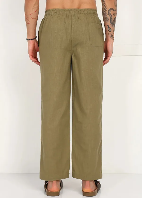 Olive_Green_Drawstring_Straight_Fit_Pants_for_Men