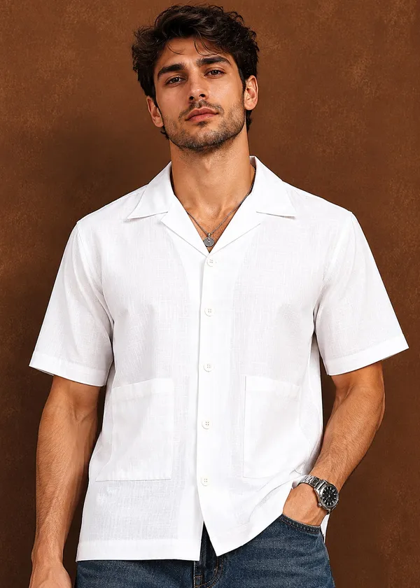 White___Short_Sleeve_Casual_Shirt_for_Men