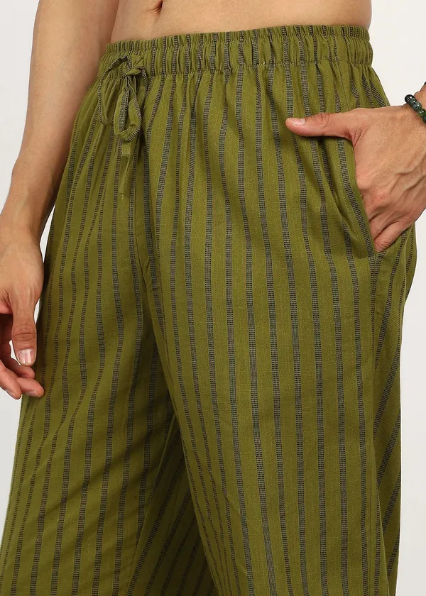 Olive_Green_Striped___Kurta_Pajama_Set_for_Men