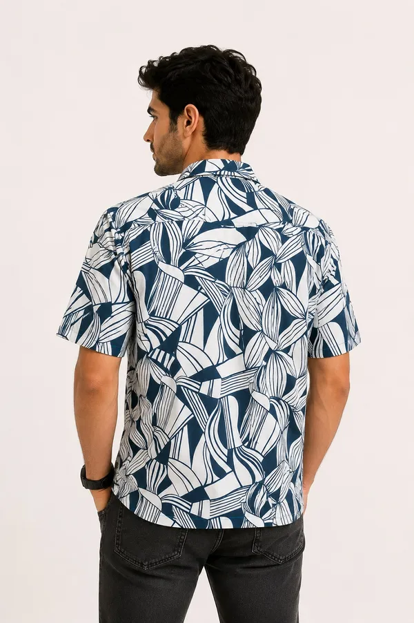 Navy_Blue_Abstract_Printed_Half_Sleeve_Casual_Shirt_for_Men