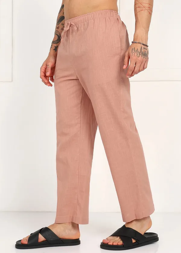 Pink_Linen_Relaxed_Fit_Drawstring_Pants_for_Men