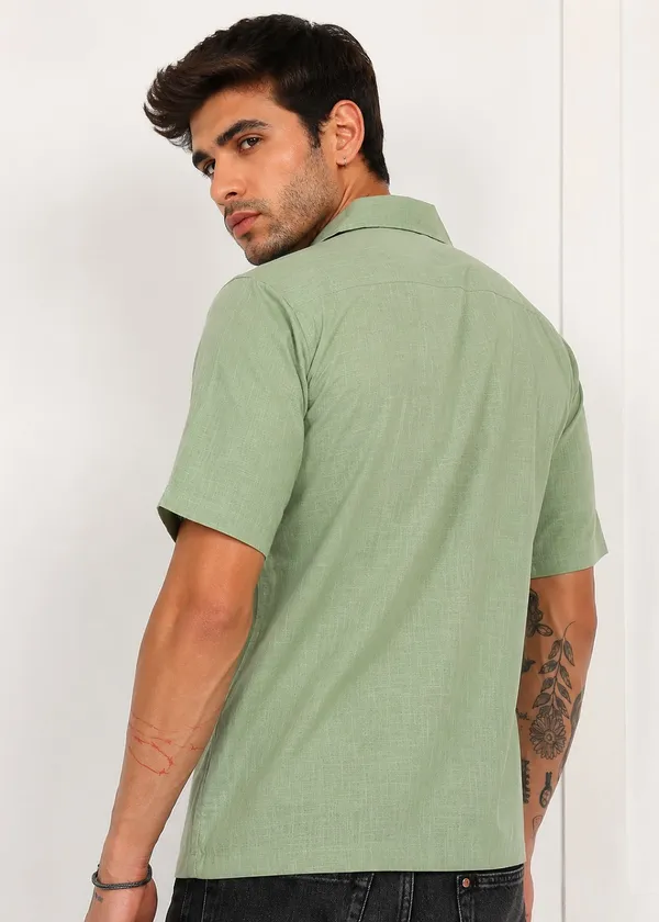 Green___Short_Sleeve_Casual_Shirt_for_Men