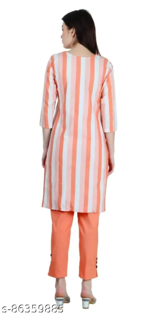 Peach_Khadi_Cotton_Striped_Straight_Kurta_Pant_Set_For_Women