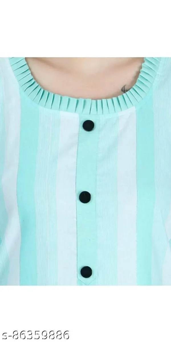 Blue_Cotton_Blend_Straight_Kurta_Pant_Set_For_Women