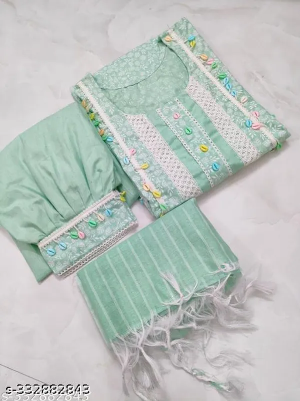Green_Cotton_Blend_Afghani_Salwar_Kurta_Set_For_Women
