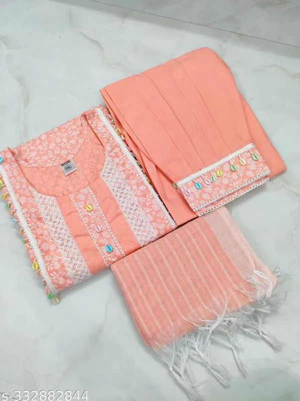 Peach_Cotton_Blend_Afghani_Salwar_Kurta_Set_For_Women