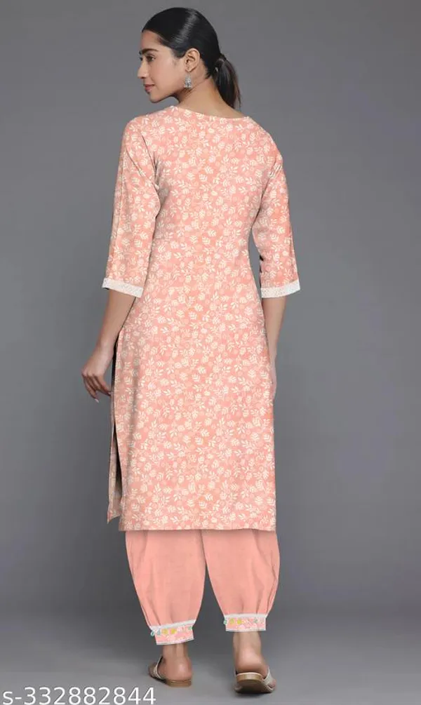 Peach_Cotton_Blend_Afghani_Salwar_Kurta_Set_For_Women