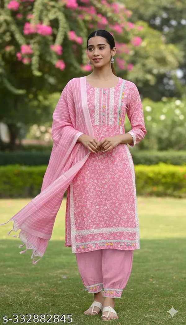Pink_Cotton_Blend_Afghani_Salwar_Kurta_Set_For_Women