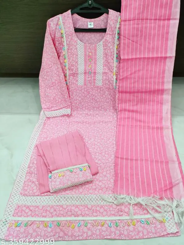 Pink_Cotton_Blend_A-Line_Embroidered_Kurta_Dupatta_Set_For_Women
